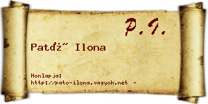 Pató Ilona névjegykártya