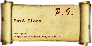 Pató Ilona névjegykártya